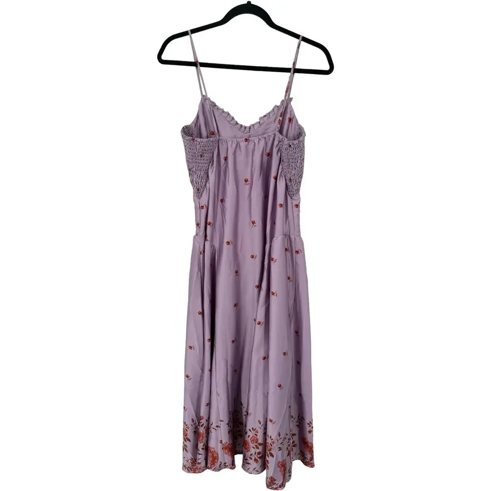 Free People On My Own Floral Satin nightgown purple size Small S